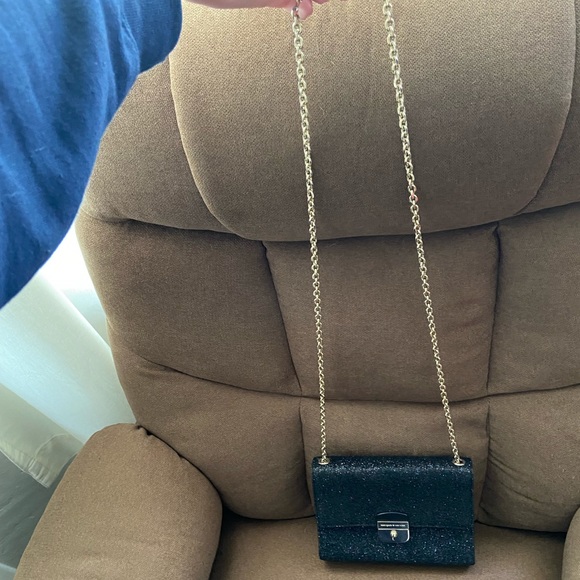 Kate Spade Crossbody Shoulder Bag Purse. Black Pink Blue and Gold - Picture 10 of 13